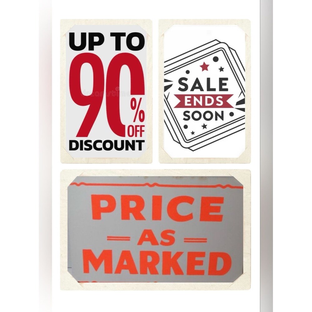 Discount Signage Poster - Red and White Promotional Display